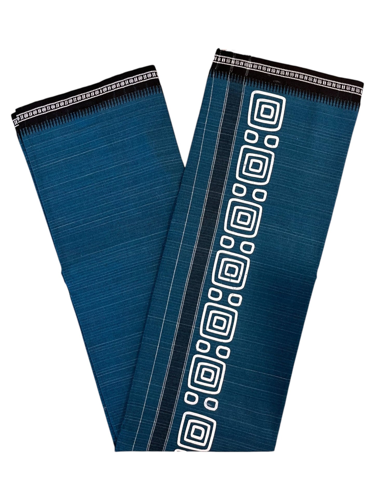 Southloom Blue Printed Single Mundu / Otta Mundu / Lungi (South Indian Kerala Dhoti)