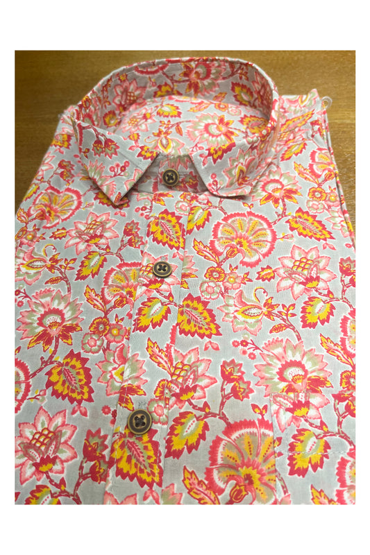 Southloom Jaipur Cotton Hand Block Printed Shirt (Full Sleeves)