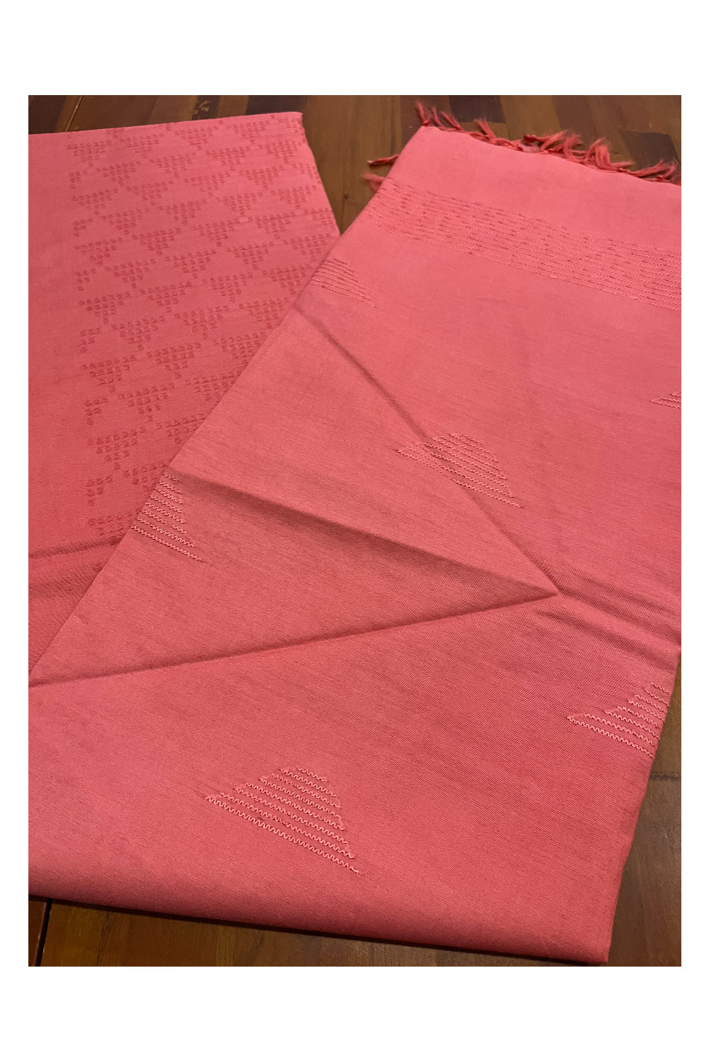 Southloom Cotton Peach Designer Saree with Woven Designs on Body