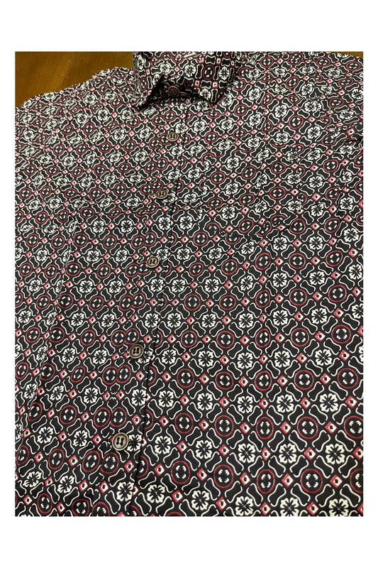 Southloom Jaipur Cotton Black Hand Block Printed Shirt For Kids (Half Sleeves)