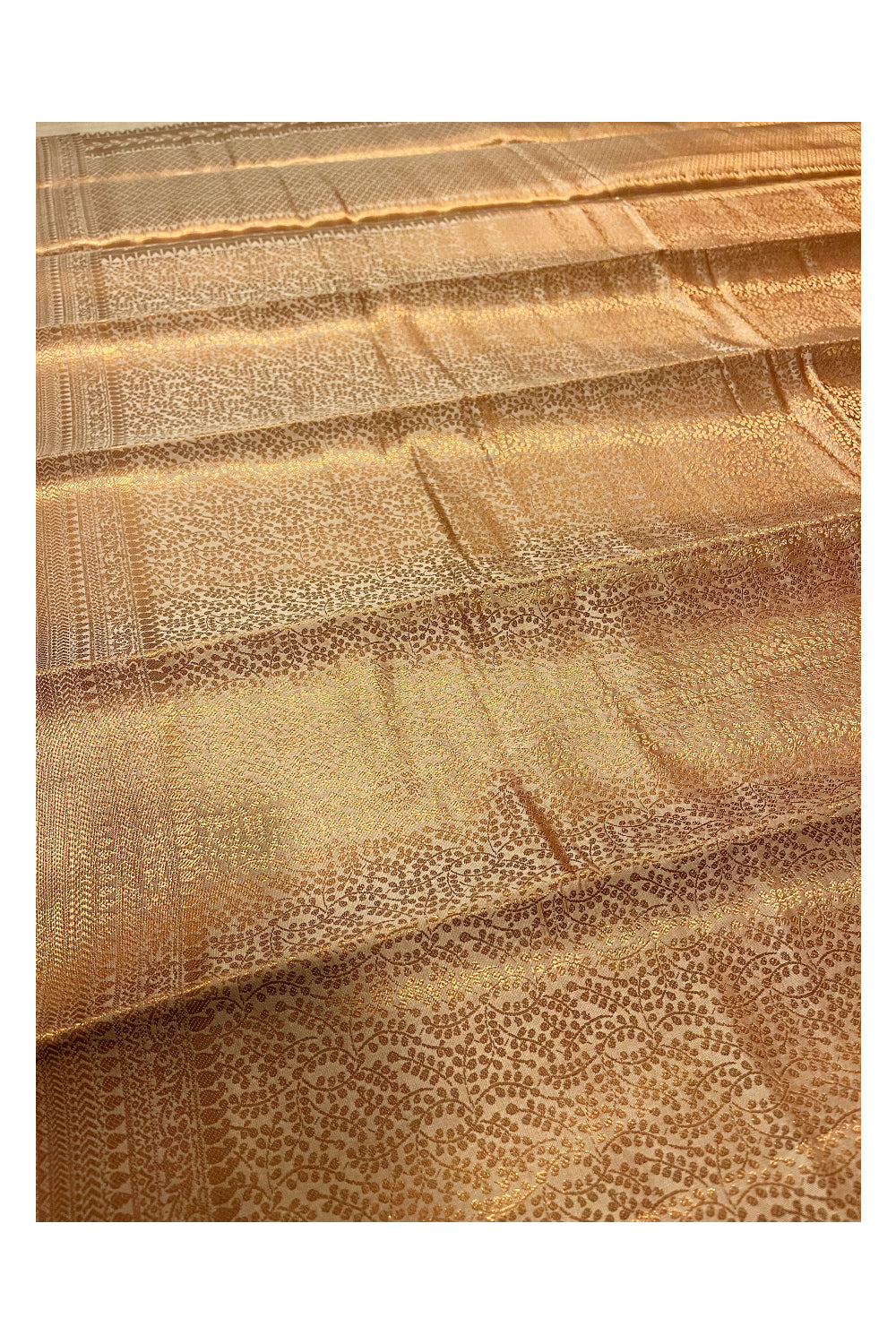 Southloom Premium Semi Silk Zari Work Brocade Saree in Bridal Peach with Matching Pallu (Kanchipuram Pattu Saree)