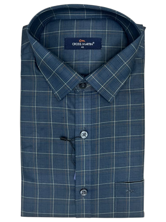 Southloom Pure Cotton Blue Check Shirt SLSHIRT 42FS