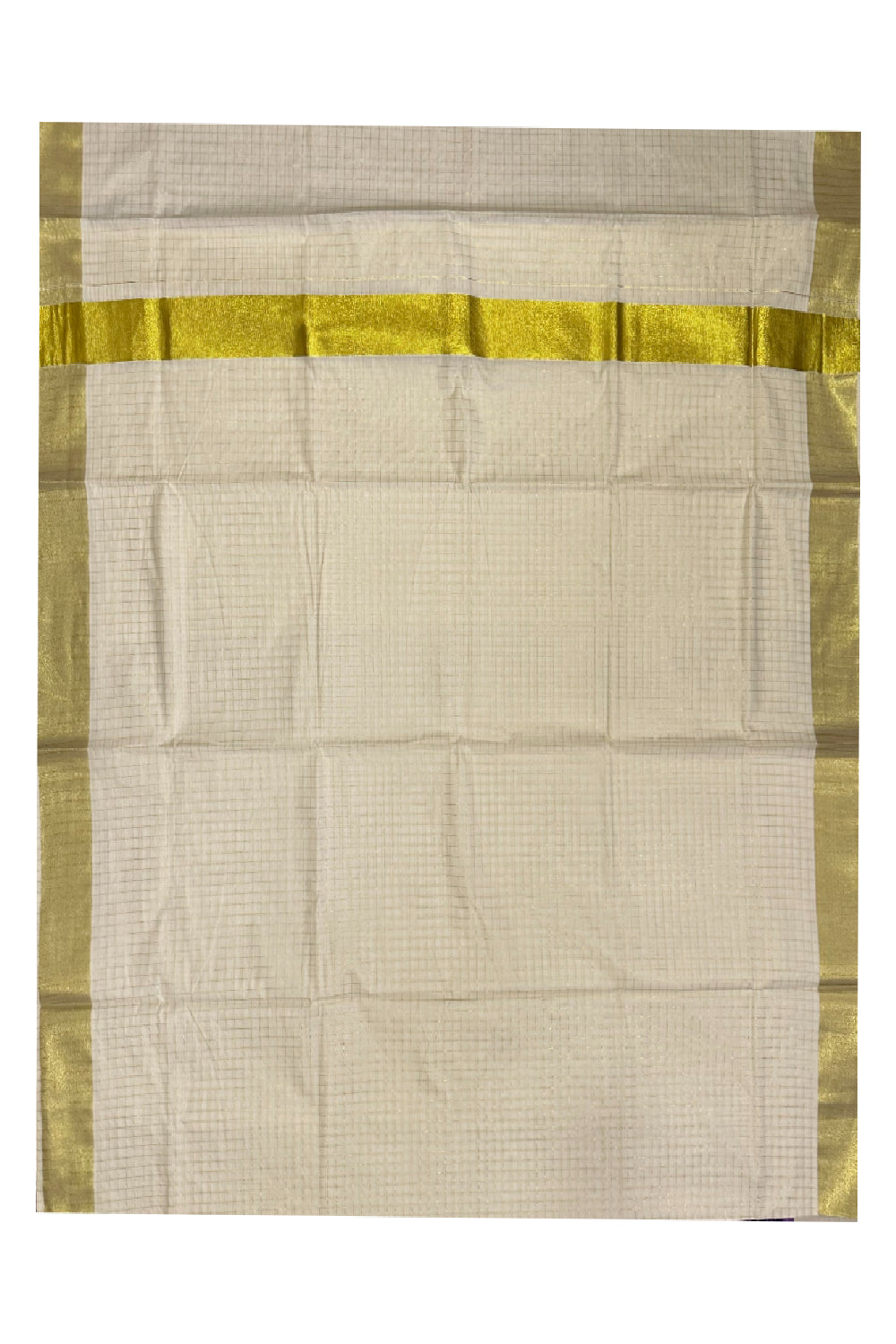 Pure Cotton Kerala Kasavu Checks Design Saree (Onam Saree 2023)