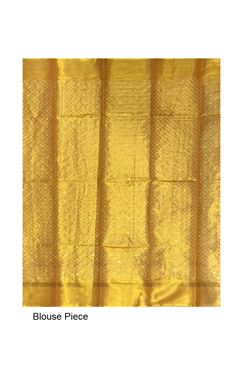 Southloom Semi Silk Golden Tissue Saree With Embroidary Blouse Piece