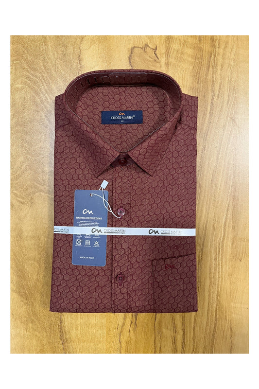 Pure Cotton Brown Printed Shirt (40 FS)