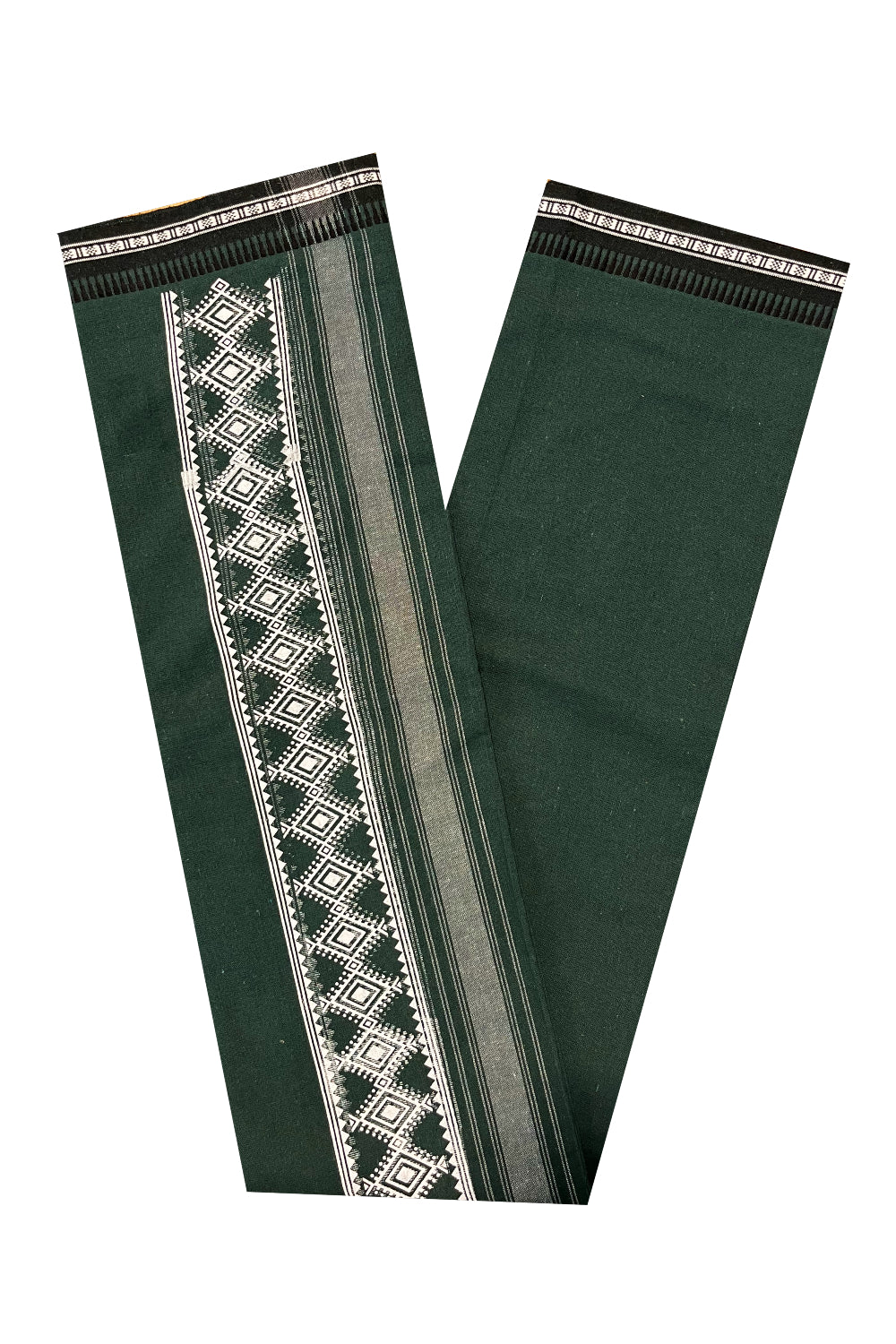 Southloom Green Printed  Single Mundu / Otta Mundu / Lungi (South Indian Kerala Dhoti)