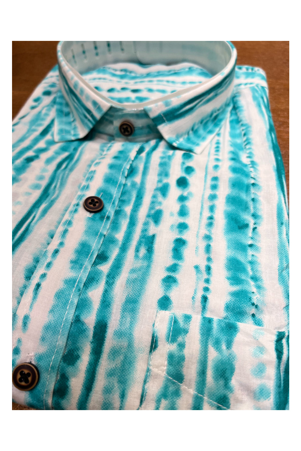 Southloom Jaipur Cotton Blue Hand Block Printed Shirt (Half Sleeves)