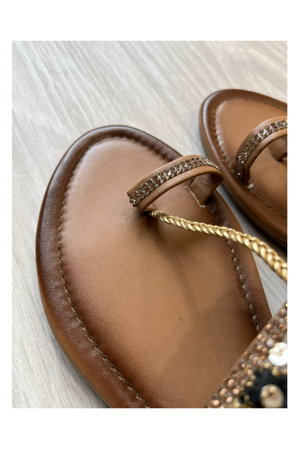 Southloom Jaipur Handmade Embroidered Brown Sandals