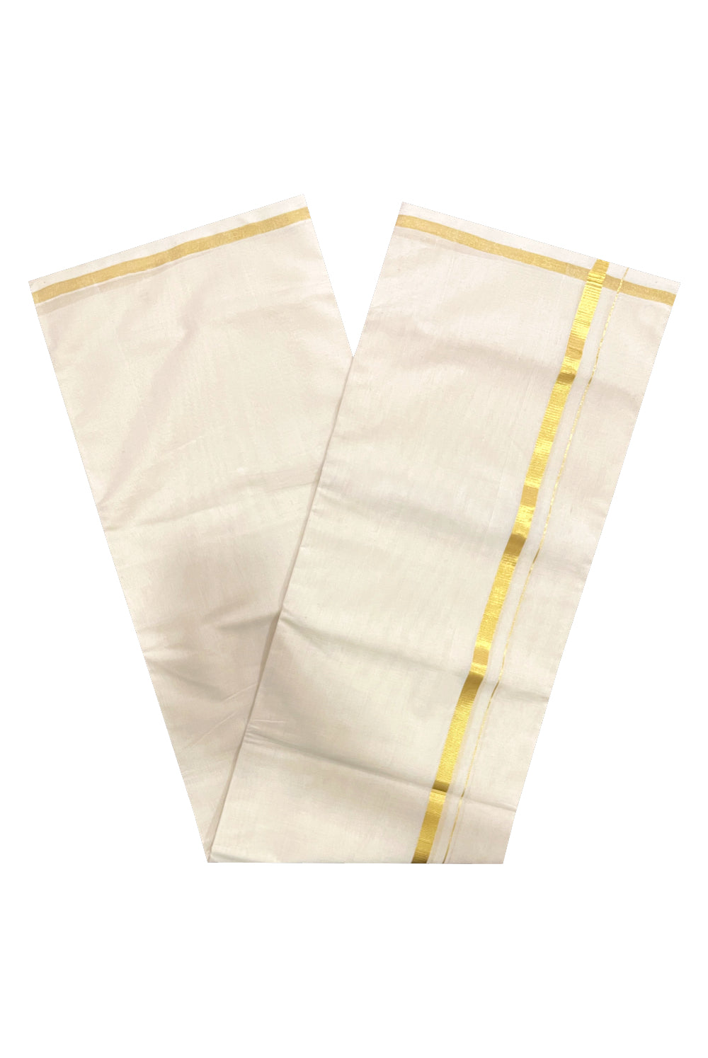 Premium Balaramapuram Unakkupaavu Handloom 10 Muzham Kasavu Mundu (South Indian Kerala Dhoti)