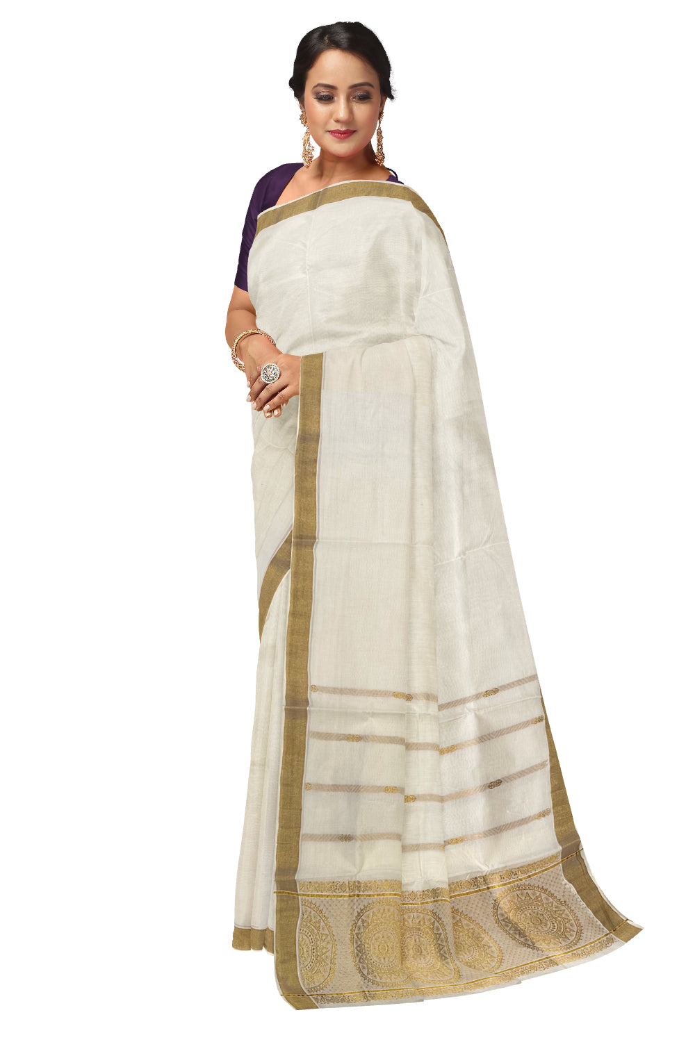 Kerala Cotton Heavy Woven Work Kasavu Saree (Onam Saree 2023)