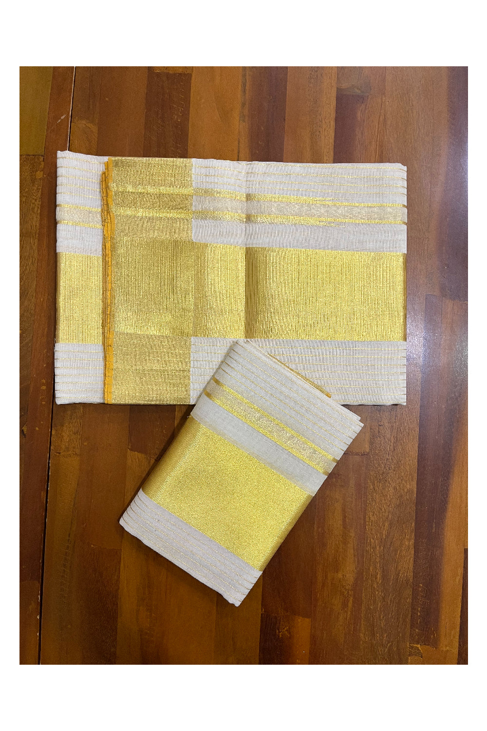 Southloom Super Premium Balaramapuram Handloom Cotton Lines Set Mundu