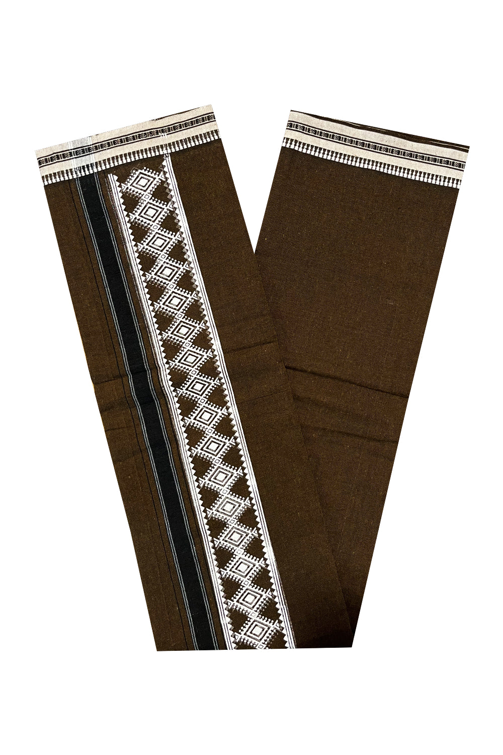 Southloom Brown Printed Single Mundu / Otta Mundu / Lungi (South India ...