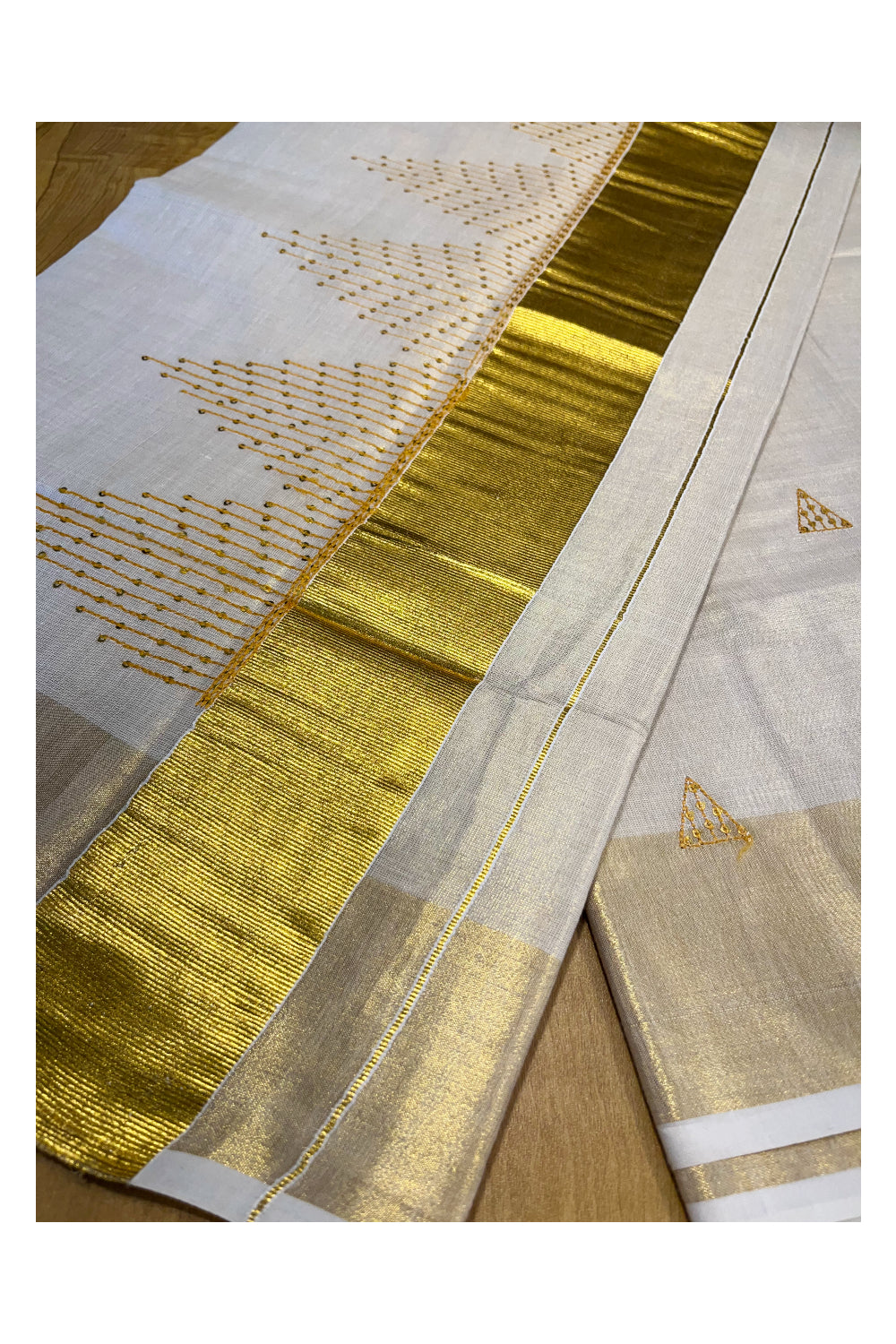 Southloom Kerala Tissue Kasavu Saree with Sequence Work