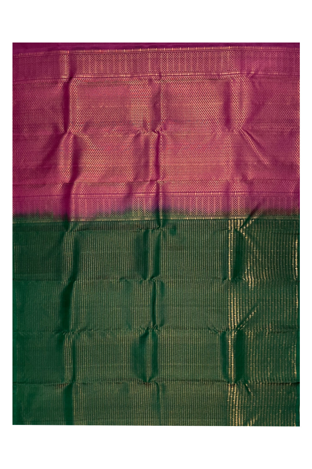 Southloom Pure Handloom Bridal Kanchipuram Silk Saree with Korvai Work