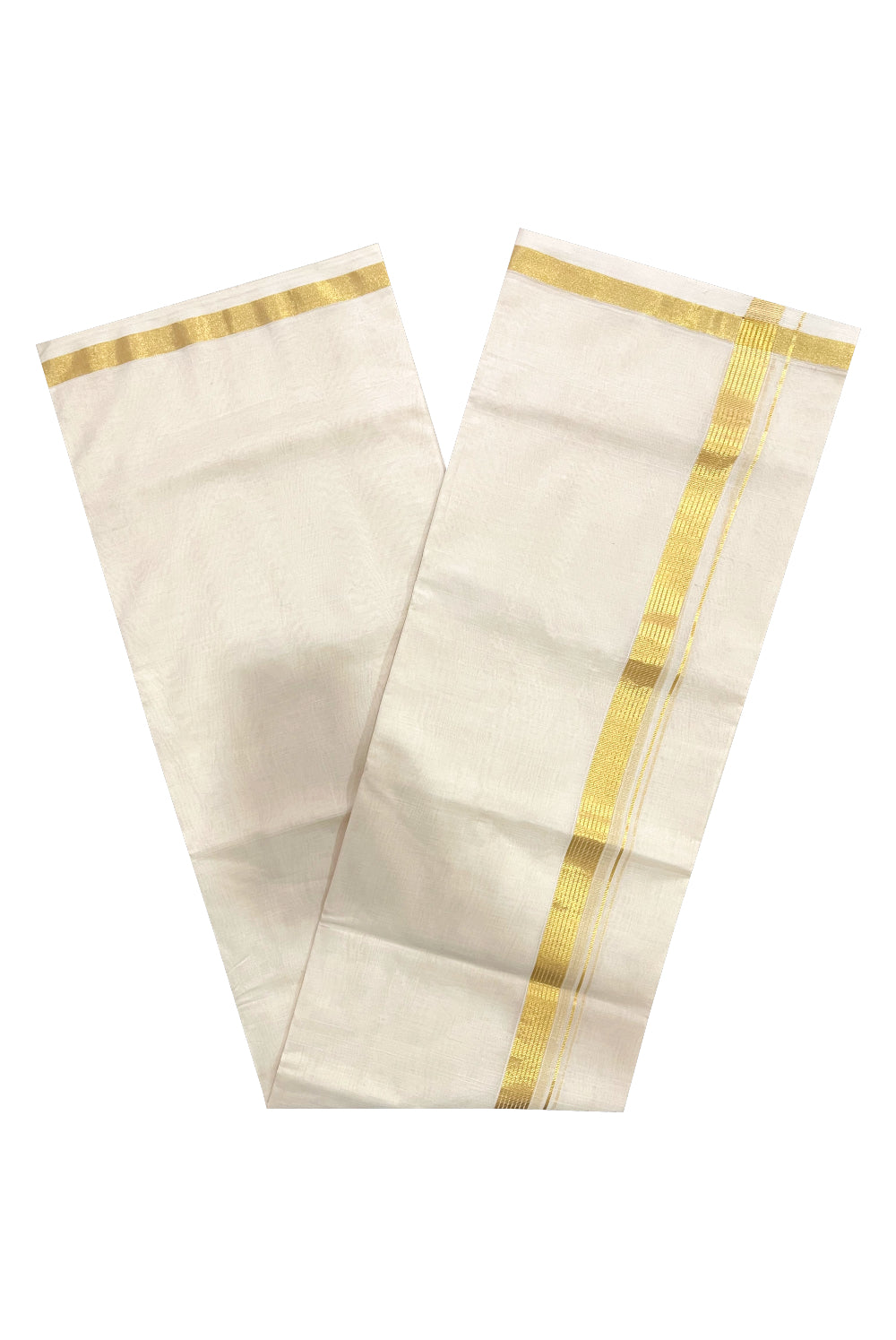 Premium Balaramapuram Unakkupaavu Handloom 10 Muzham Kasavu Mundu (South Indian Kerala Dhoti)