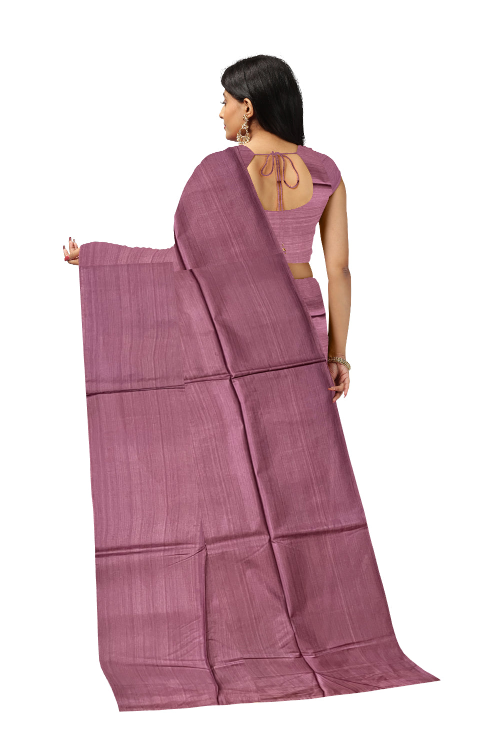 Southloom Premium Tussar Solid Purple Saree