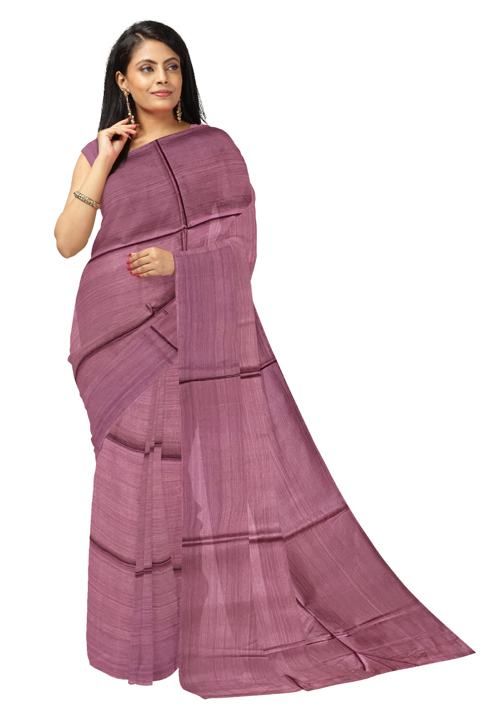 Southloom Premium Tussar Solid Purple Saree