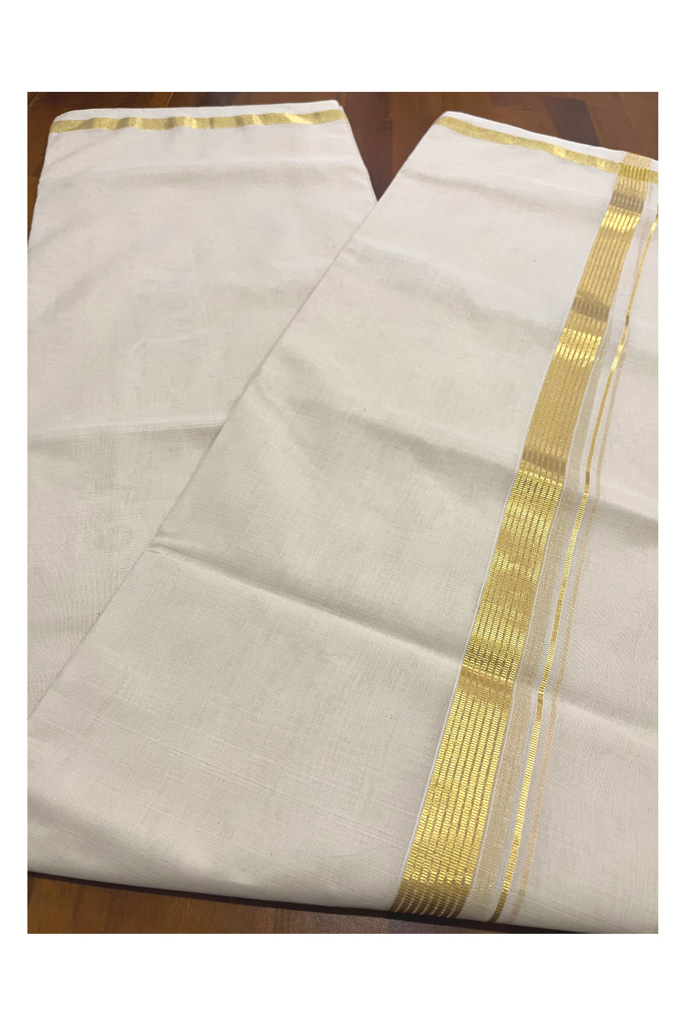 Premium Balaramapuram Unakkupaavu Handloom 10 Muzham Kasavu Mundu (South Indian Kerala Dhoti)