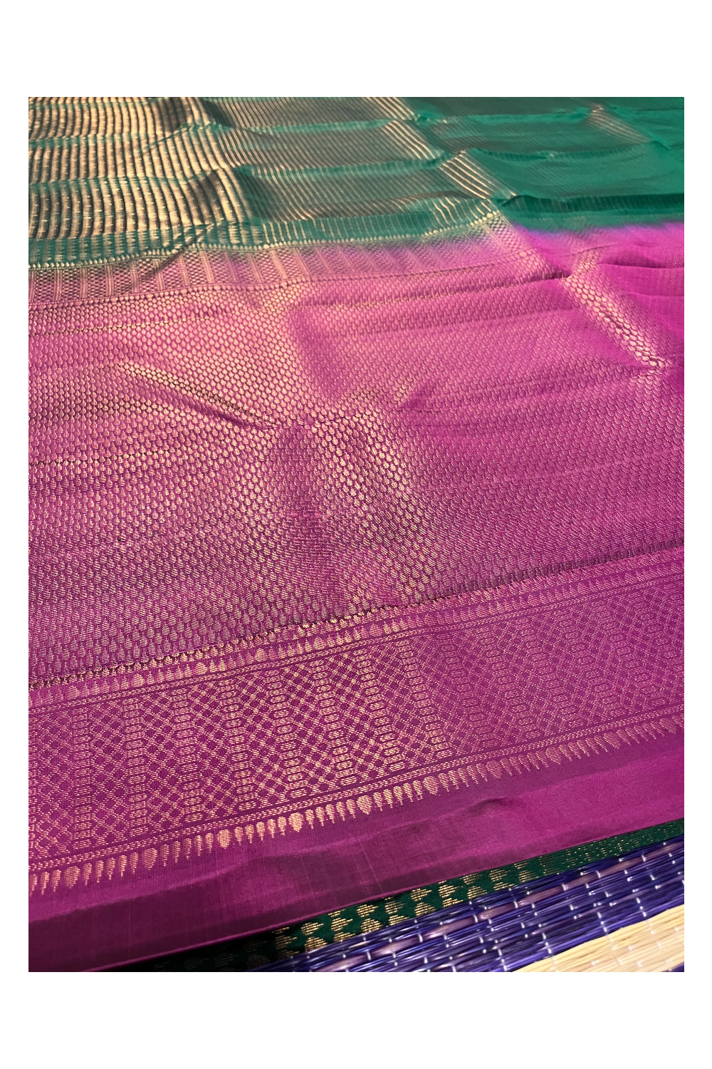 Southloom Pure Handloom Bridal Kanchipuram Silk Saree with Korvai Work