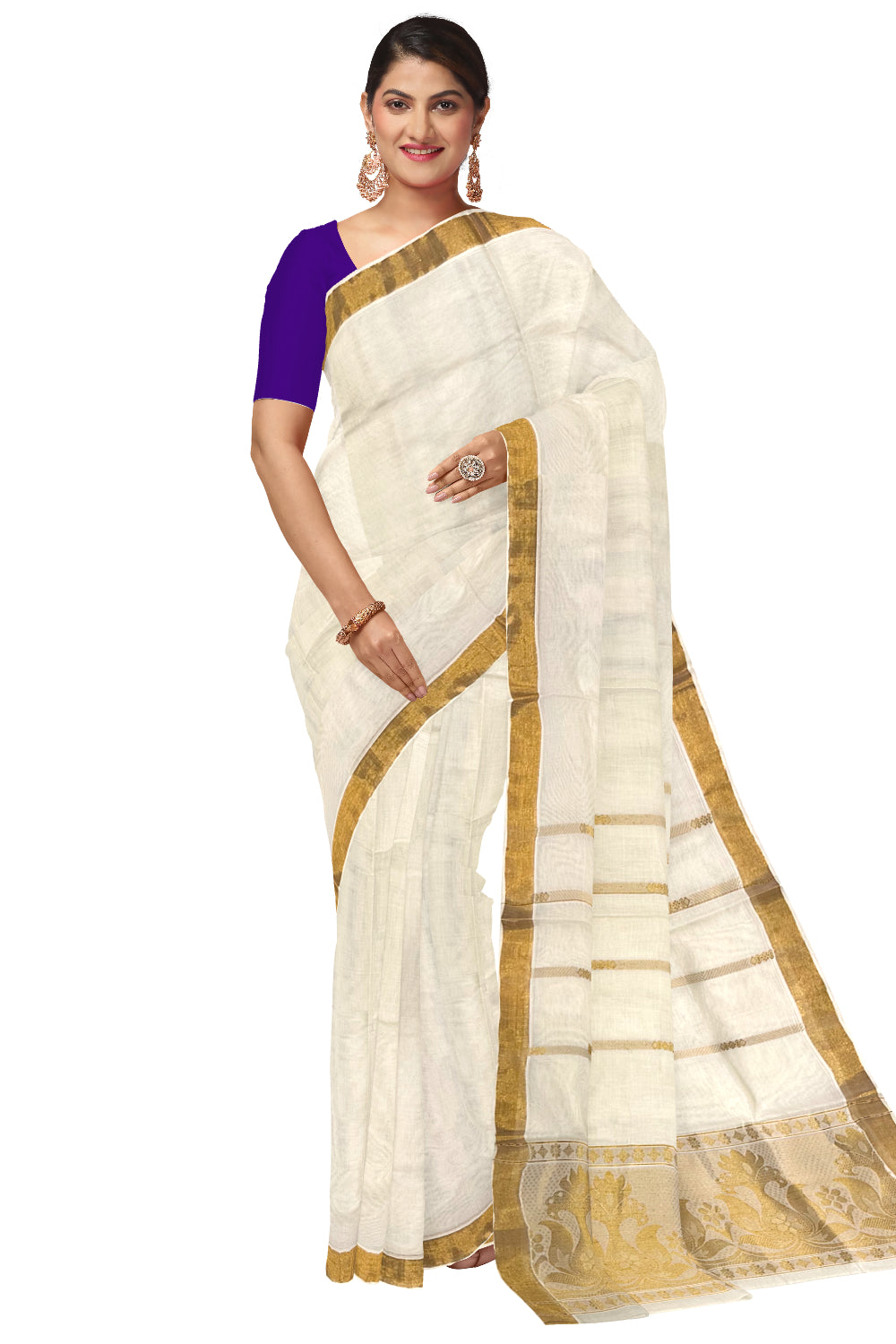 Kerala Cotton Heavy Woven Work Kasavu Saree (Onam Saree 2023)