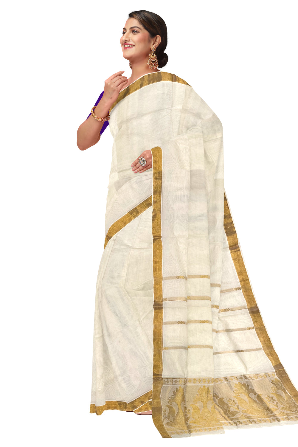 Kerala Cotton Heavy Woven Work Kasavu Saree (Onam Saree 2023)