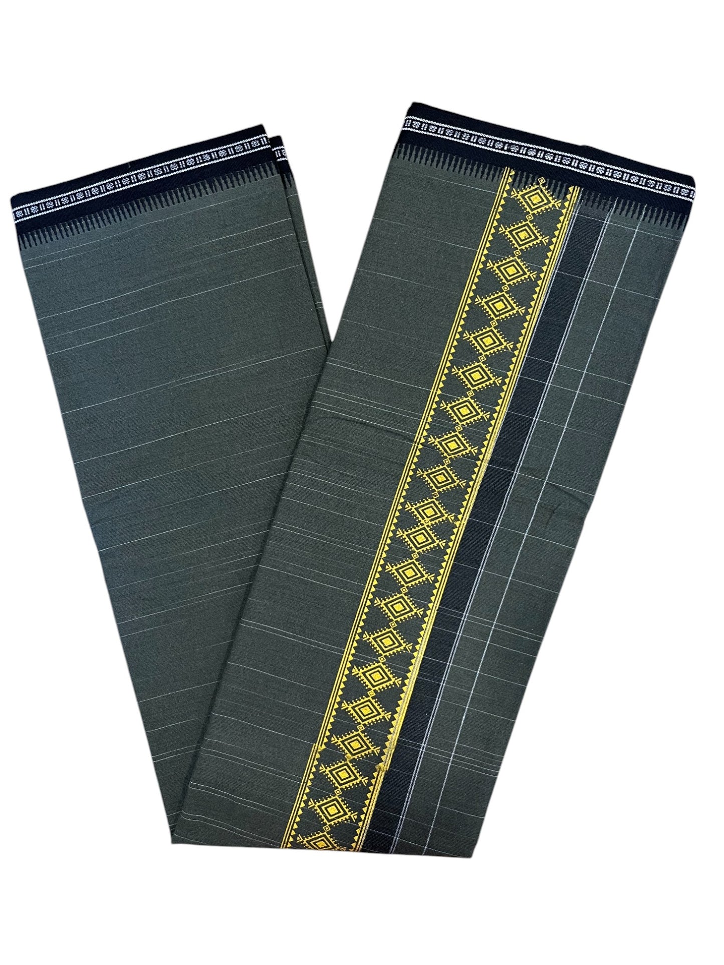 Southloom Green Printed Single Mundu / Otta Mundu / Lungi (South Indian Kerala Dhoti)