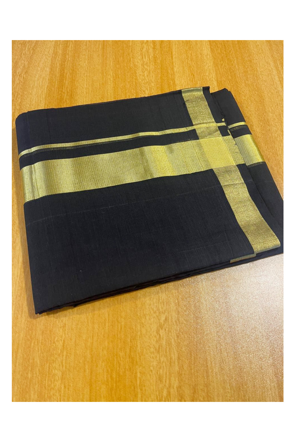 Southloom Balaramapuram Unakkupaavu Handloom Black Mundu with Kasavu  Border