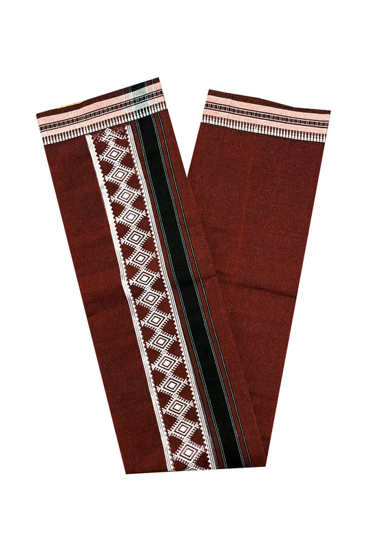 Southloom Maroon Printed Single Mundu / Otta Mundu / Lungi (South Indian Kerala Dhoti)