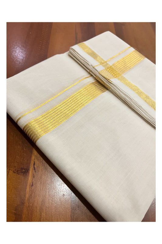 Southloom Premium Balaramapuram Unakkupaavu Handloom Kasavu Mundu (South Indian Kerala Dhoti)