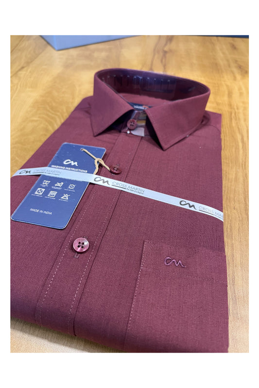 Pure Cotton Maroon Printed Shirt (40 FS)