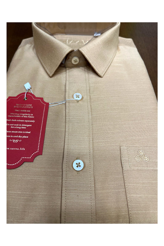 Southloom Semi Silk light Brown Solid Shirt