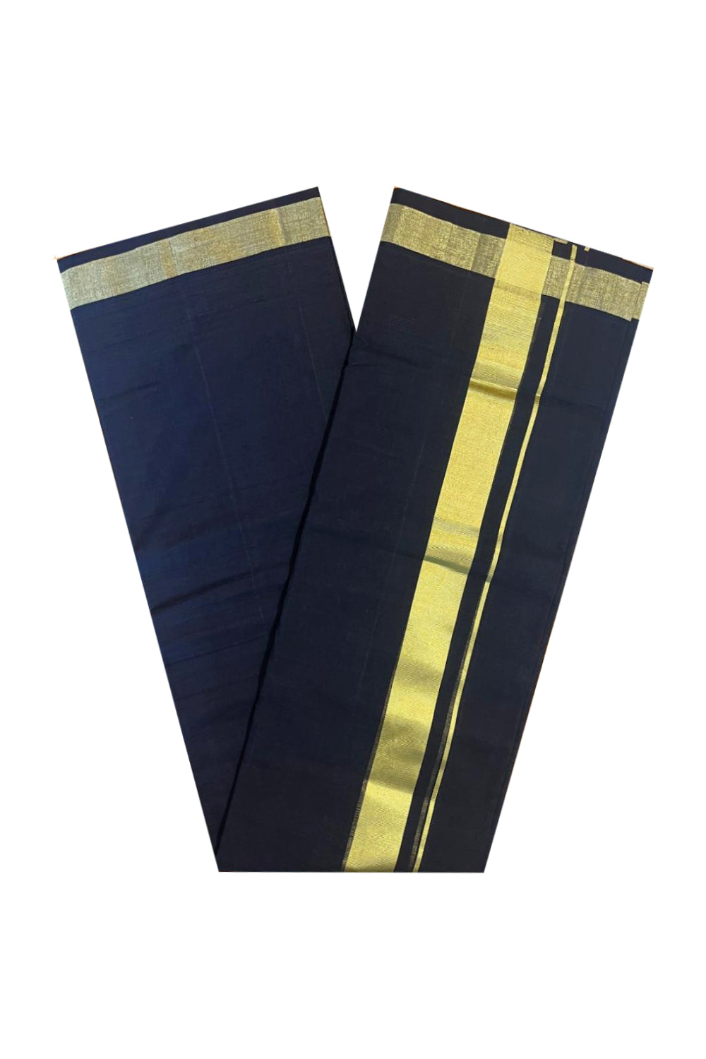 Southloom Balaramapuram Unakkupaavu Handloom Black Mundu with Kasavu  Border