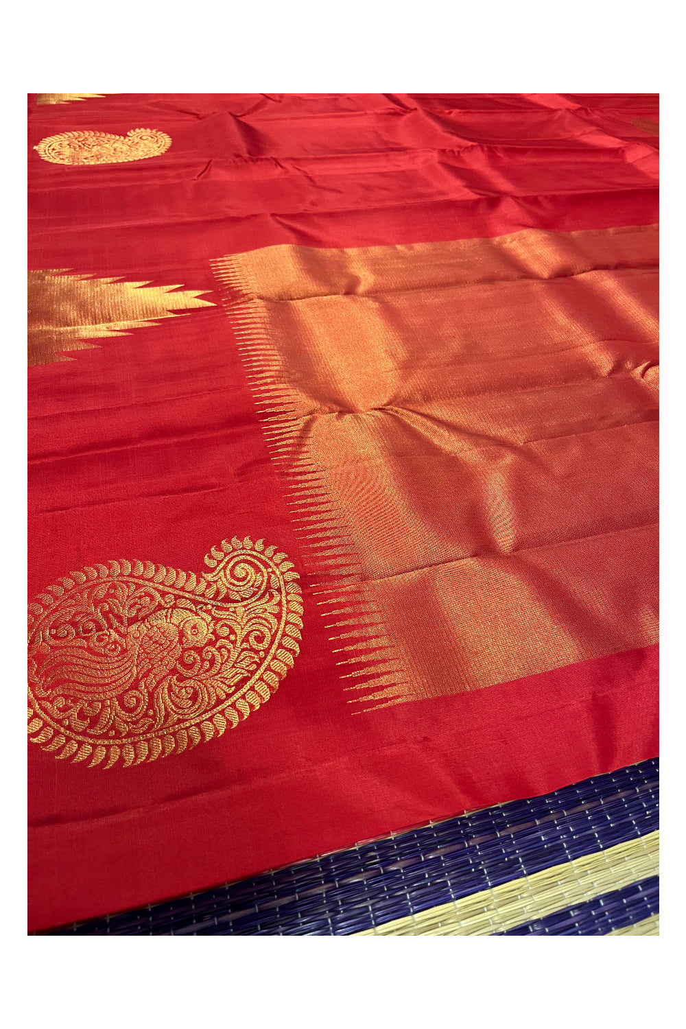 Southloom Pure Handloom Bridal Kanchipuram Silk Saree with Korvai Work