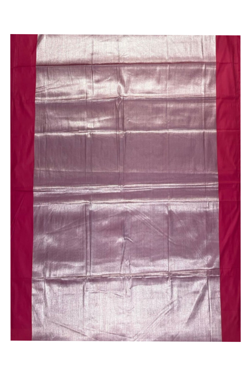 Southloom Special Semi Silk Saree with Silver Body and Pink Border