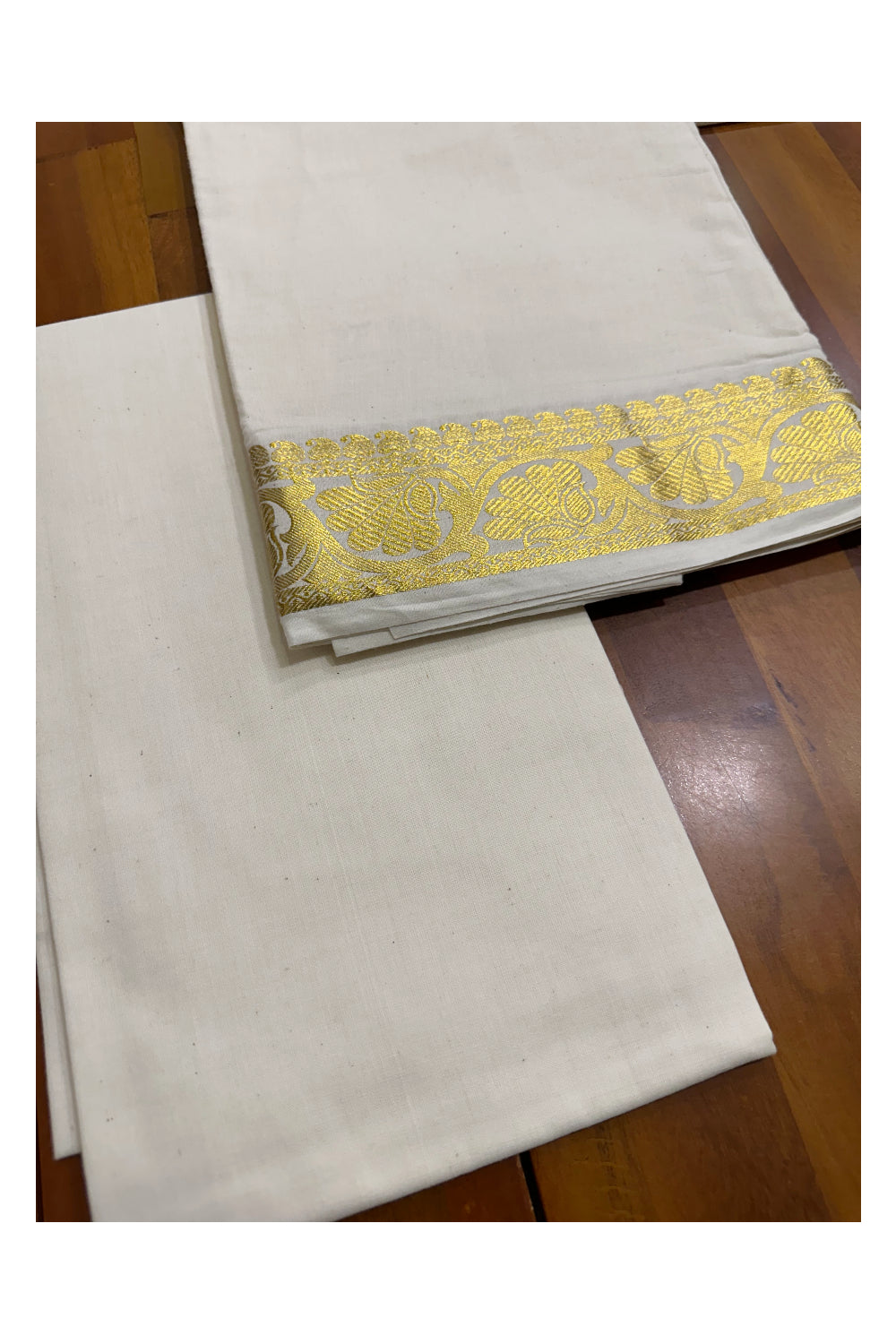 Kerala Cotton Churidar Salwar Material with Kasavu Woven Designs (include Shawl / Dupatta)