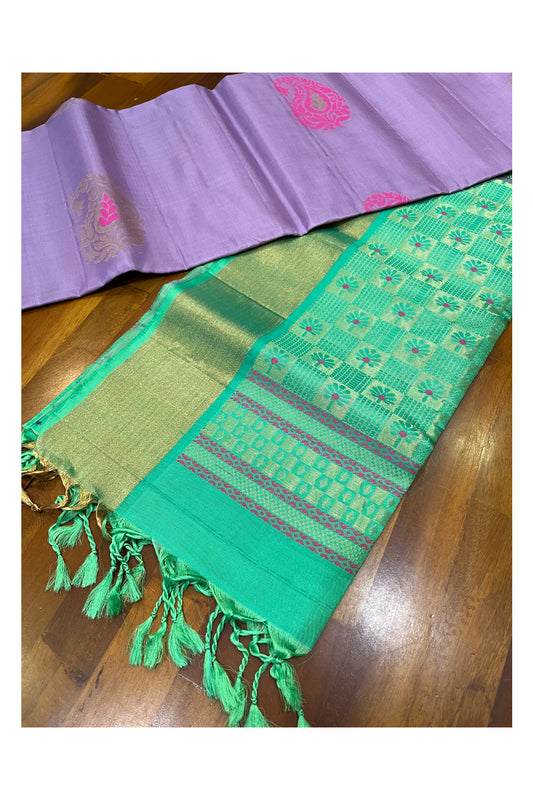 Southloom Pure Handloom Bridal Kanchipuram Silk Saree with Korvai Work