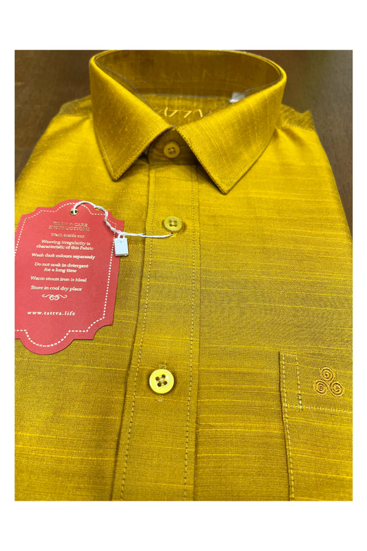 Southloom Pure Silk Yellow Solid Shirt