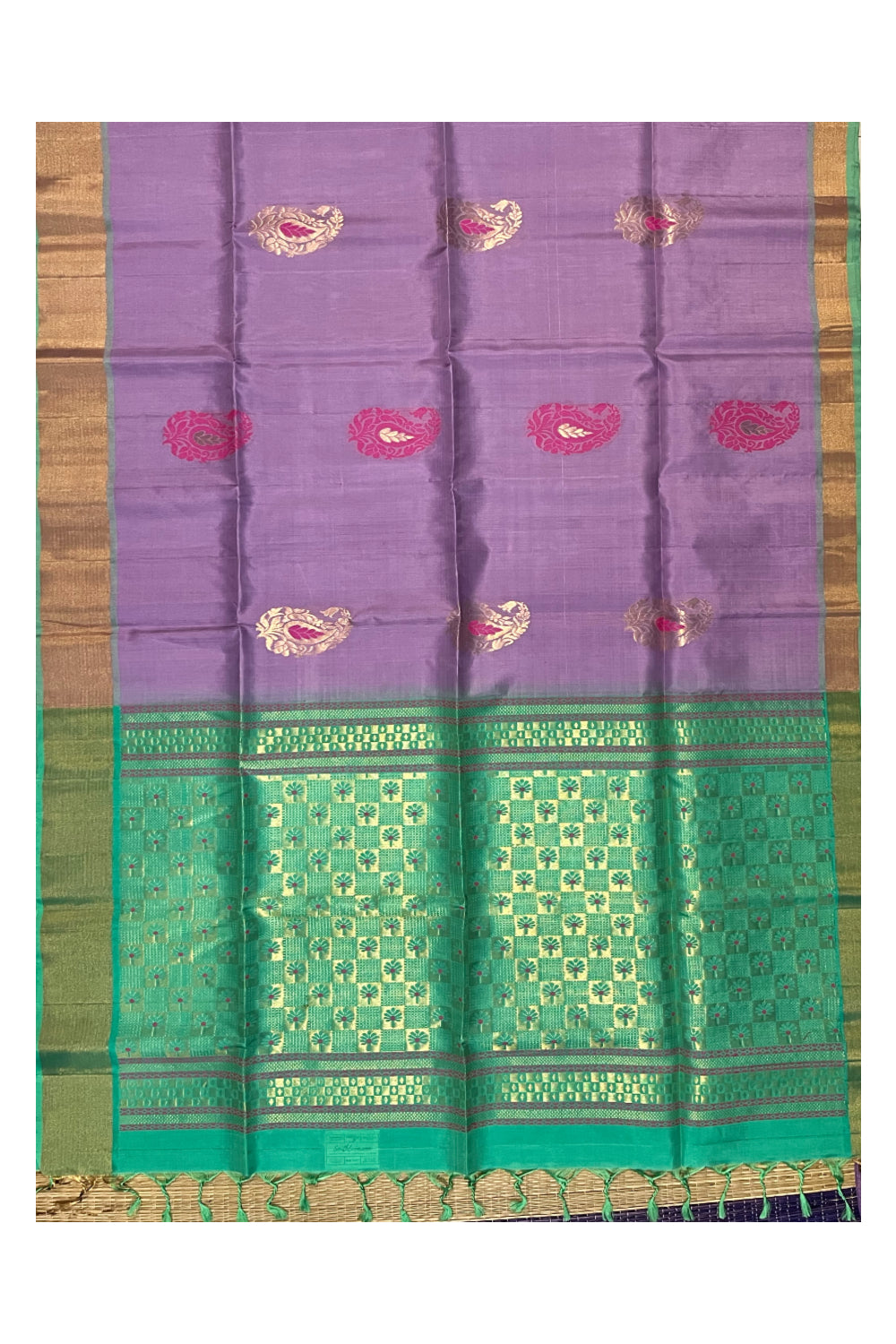 Southloom Pure Handloom Bridal Kanchipuram Silk Saree with Korvai Work