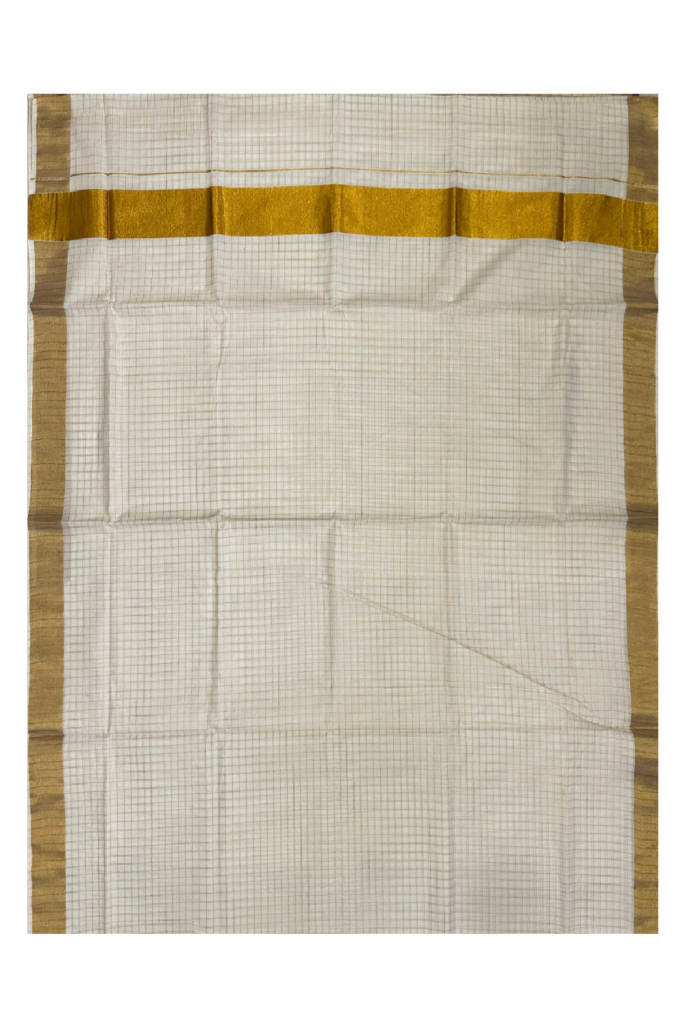 Kerala Cotton Kasavu Checks Design Saree (Onam Saree 2023)