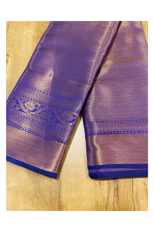 Southloom Premium Semi Silk Zari Work Brocade Saree in Bridal Violet with Matching Pallu (Kanchipuram Pattu Saree)