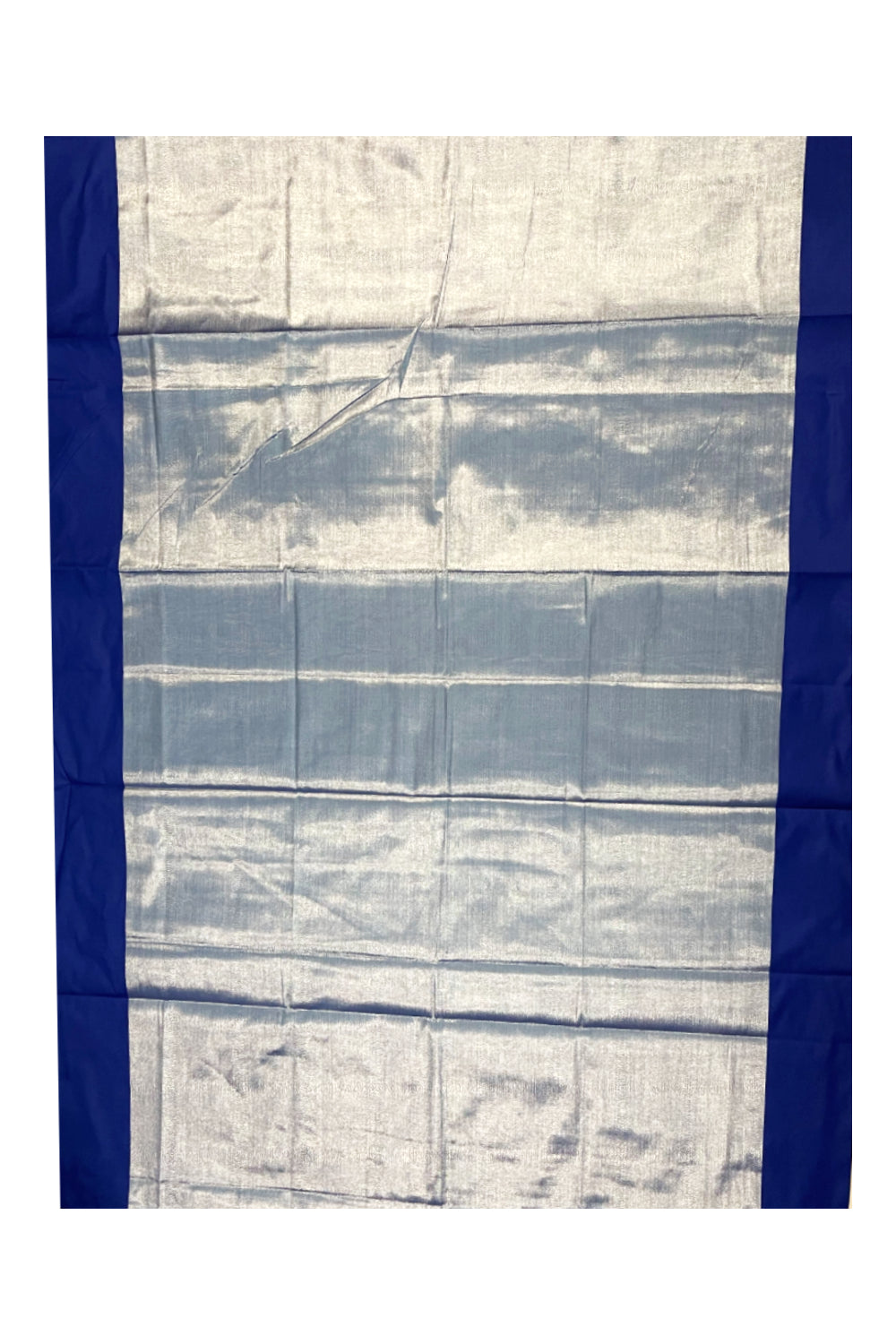 Southloom Special Semi Silk Saree with Silver Body and Blue Border