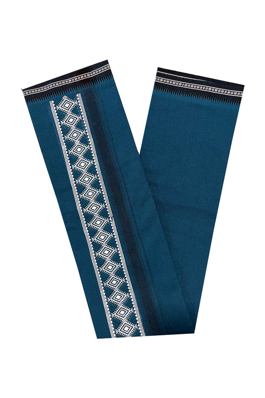 Southloom Blue  Printed Single Mundu / Otta Mundu / Lungi (South Indian Kerala Dhoti)