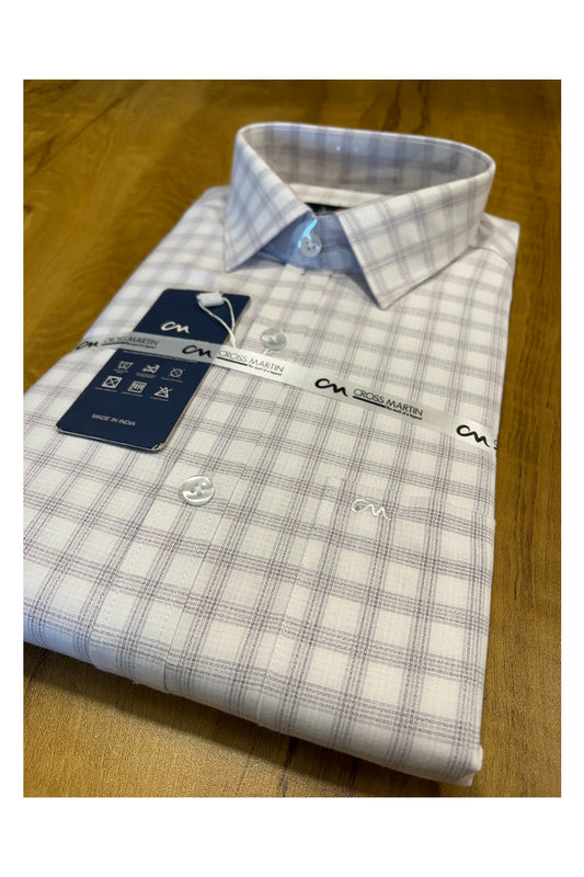 Pure Cotton White check Shirt (40 FS)