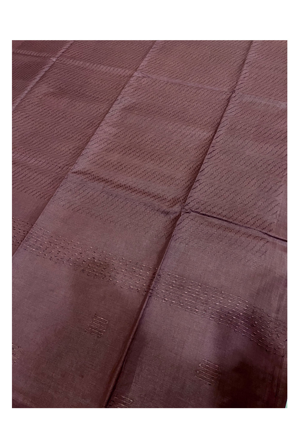 Southloom Cotton Dark Brown Designer Saree with Woven Designs on Body