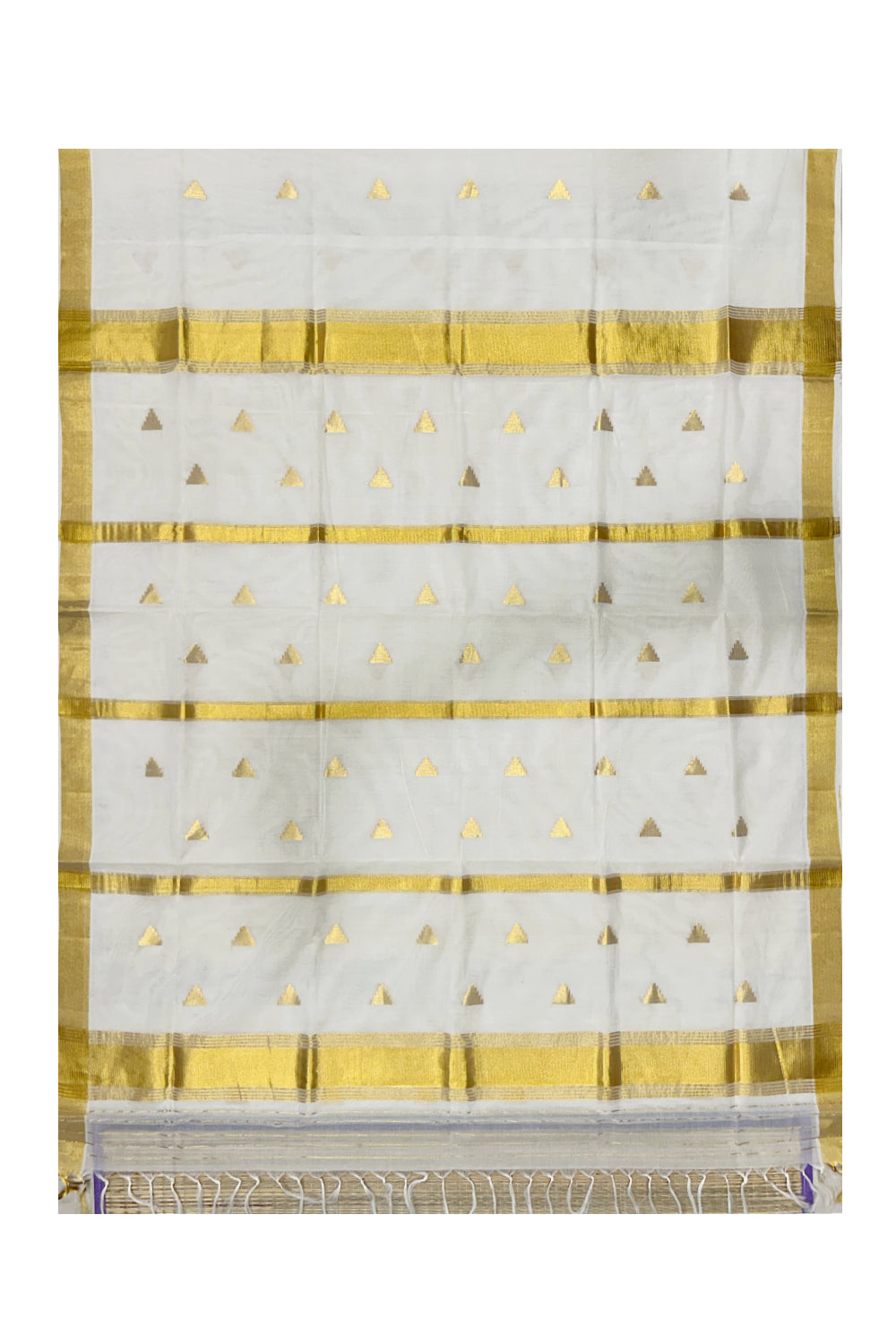 Southloom™ Premium Handloom Kerala Saree with Kasavu Leaf Woven Designs