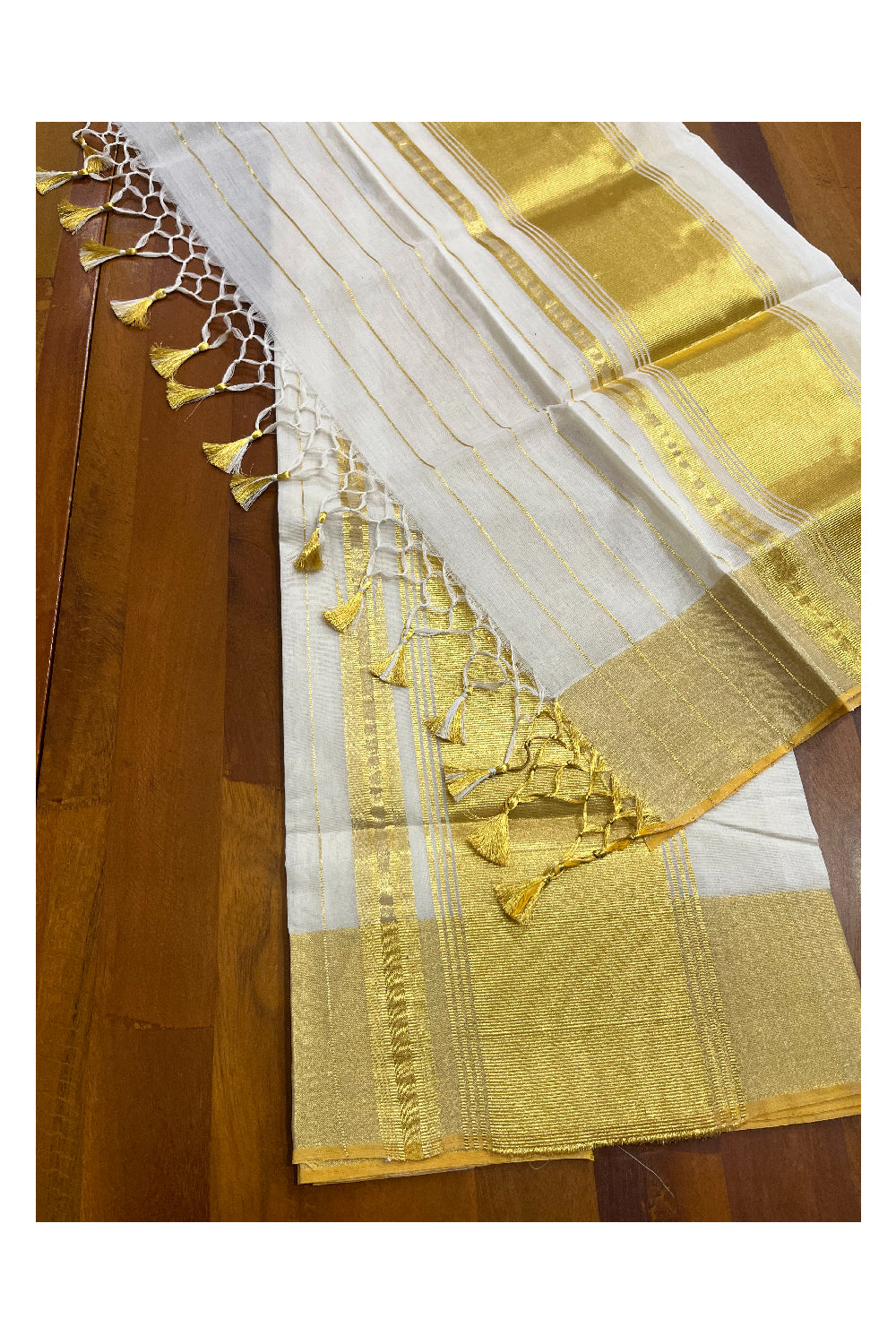 Southloom Super Premium Balaramapuram Pure Cotton Unakkupaavu Wedding Pudava 5 x 3 Set Mundu 2.80 Mtrs