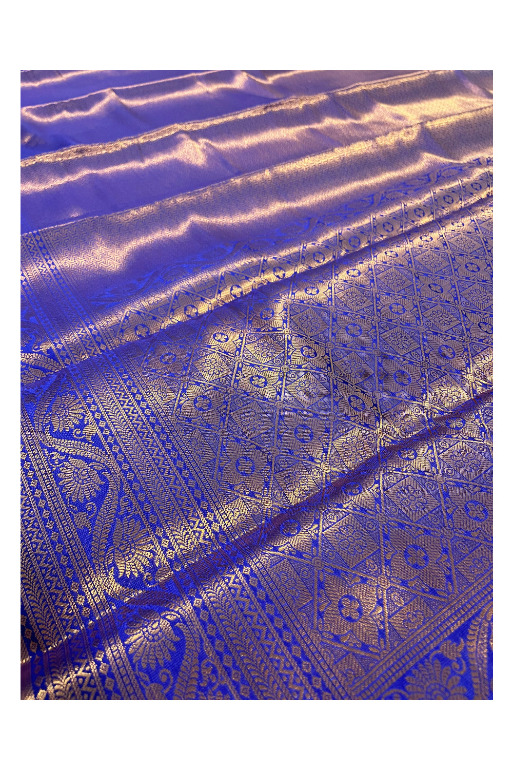 Southloom Premium Semi Silk Zari Work Brocade Saree in Bridal Violet with Matching Pallu (Kanchipuram Pattu Saree)