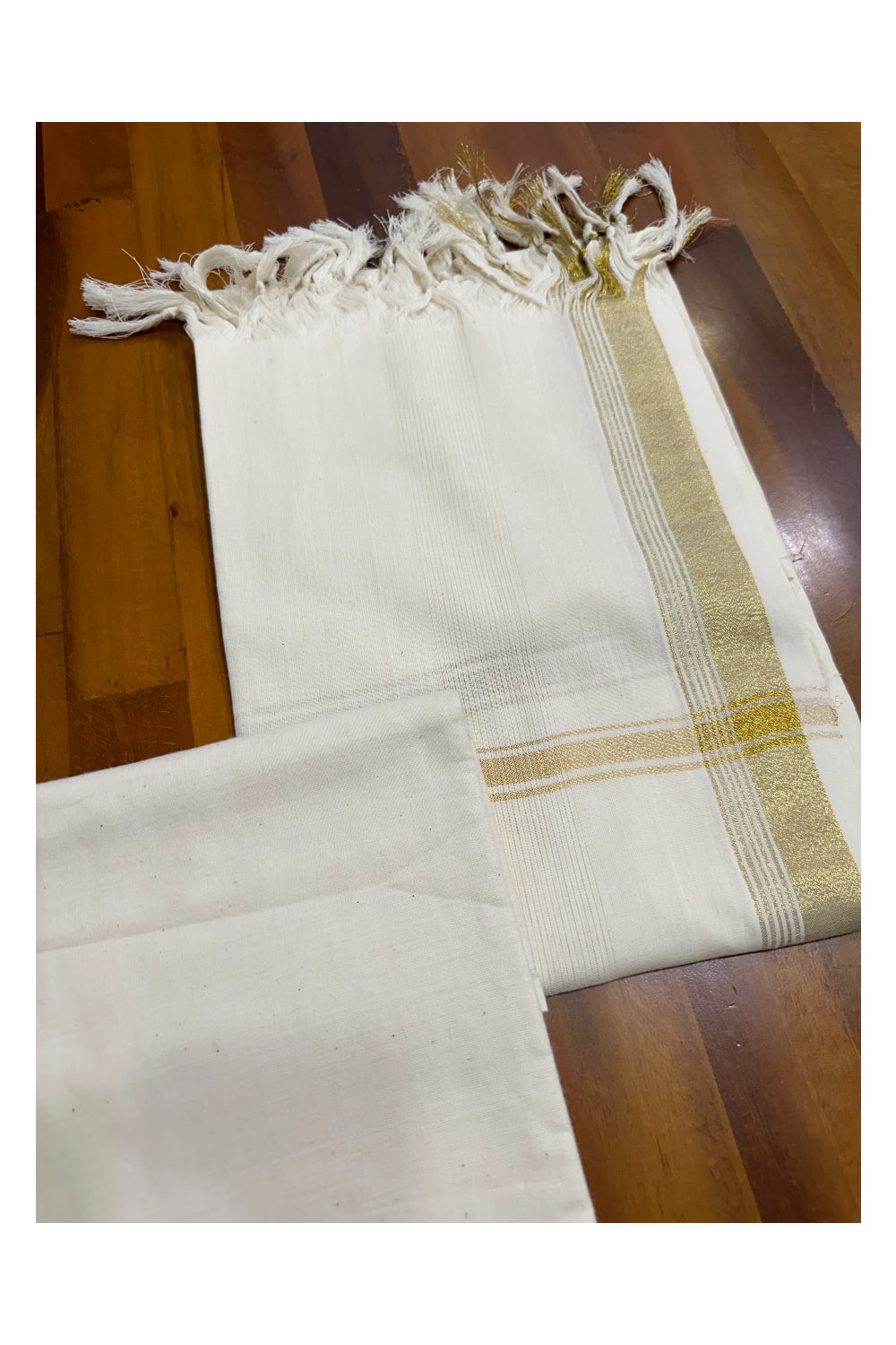 Kerala Cotton Churidar Salwar Material with Kasavu Woven Designs (include Shawl / Dupatta)