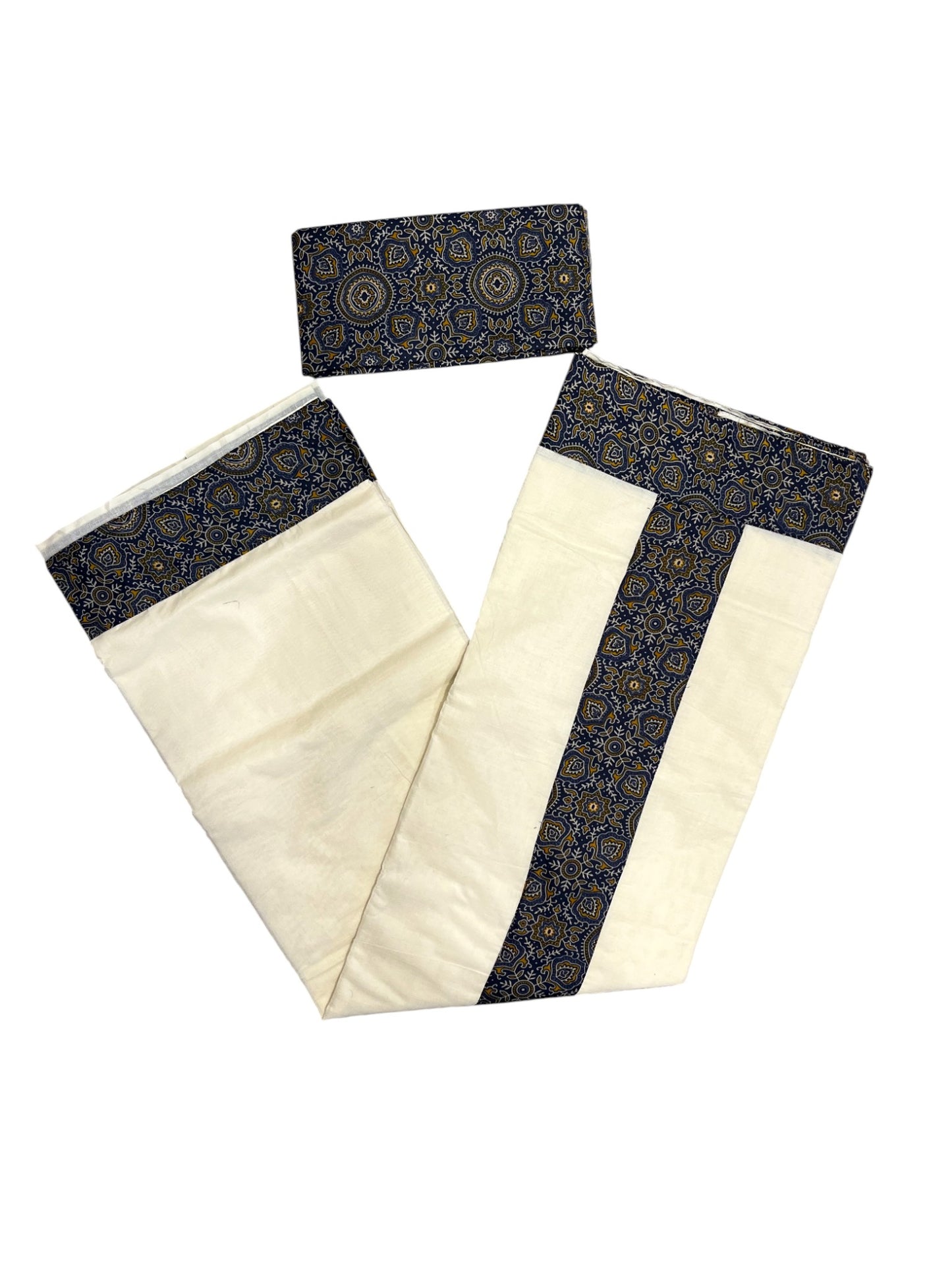 Southloom Cotton Kerala  Saree with Ajrakh Printed