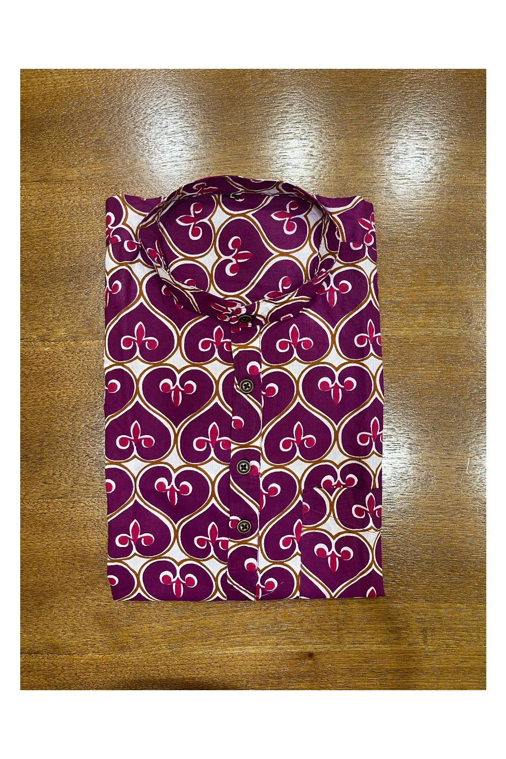 Southloom Jaipur Cotton Magenta Super Short Kurta Hand Block Printed (Full Sleeves)